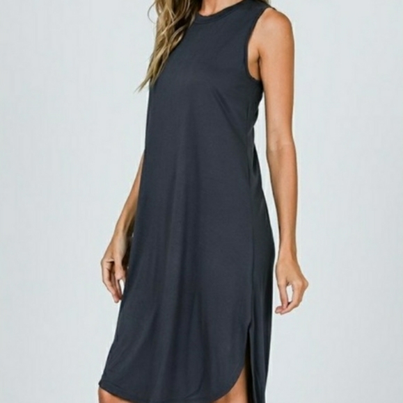Chargray Round Neck and Hem Sleeveless Dress - Picture 3 of 3